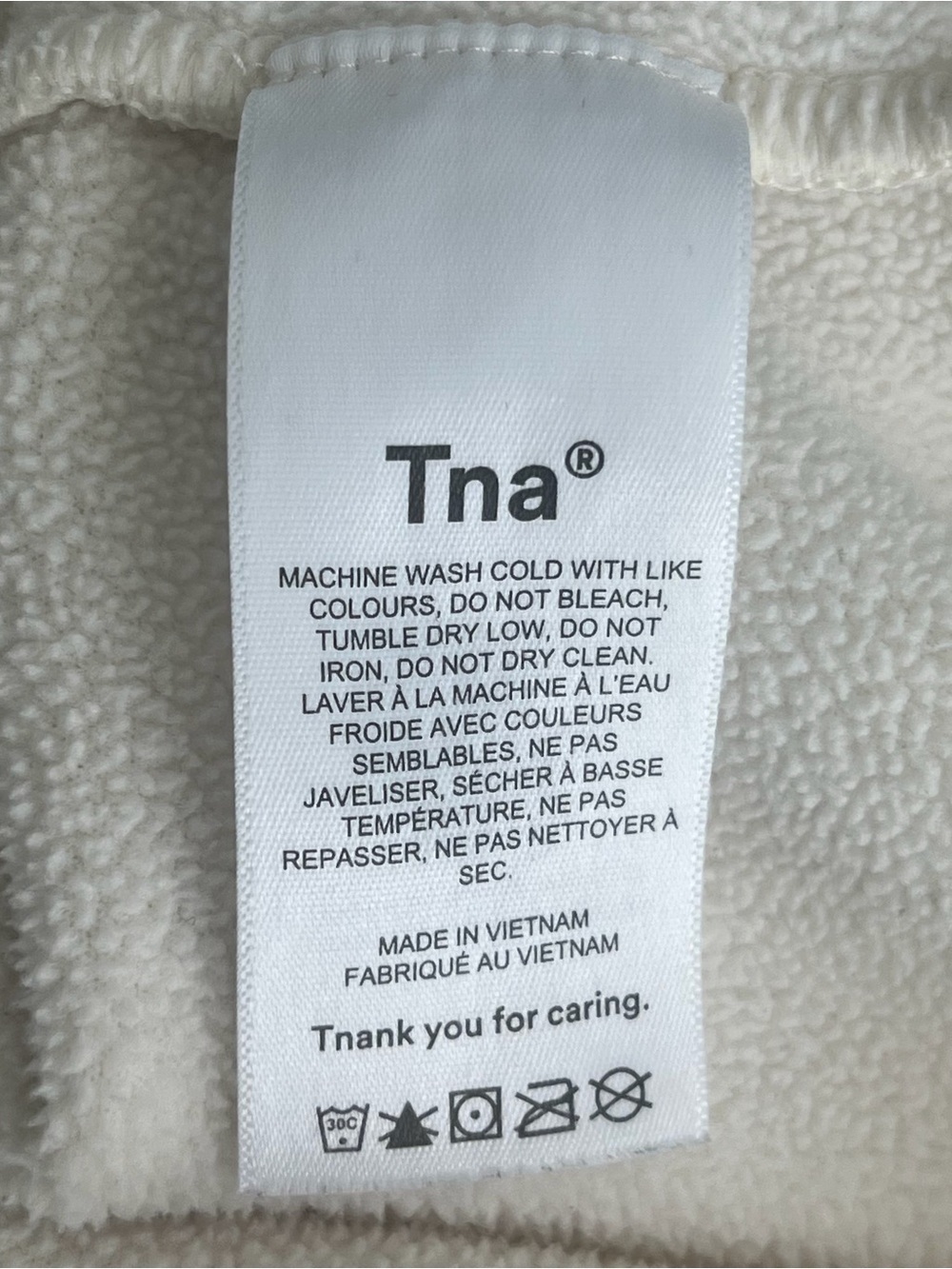 Aritzia Tna Polar 1/2 Zip Fleece Pullover Birch Cream XS Cropped Half Zip - Picture 9 of 11
